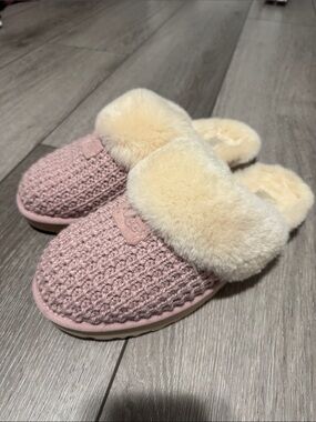 UGG slippers Knit Faux-Fur Lined Women's Slippers - Pink
